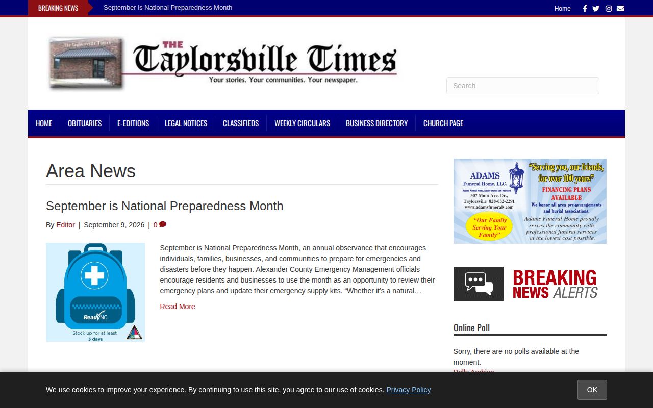 Taylorsville Times local news coverage related to Alexander County arrests